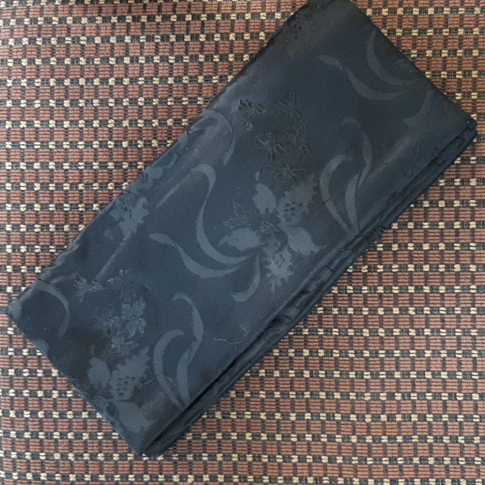 Vintage Unique Black Patterned Silk Clutch